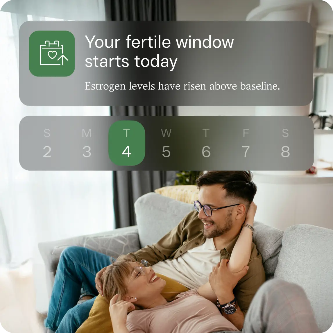 Inito app showing fertile window and peak fertility when trying after 35